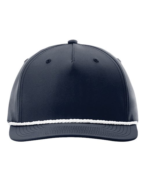 Richardson 258 — Five-Panel Classic Rope Cap — Navy/ White