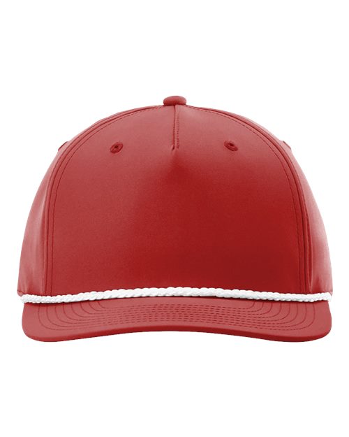 Richardson 258 — Five-Panel Classic Rope Cap — Red/ White