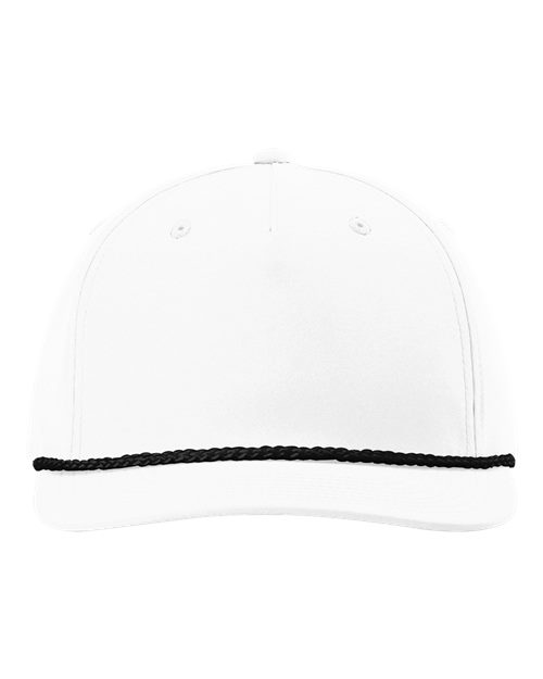 Richardson 258 — Five-Panel Classic Rope Cap — White/Black