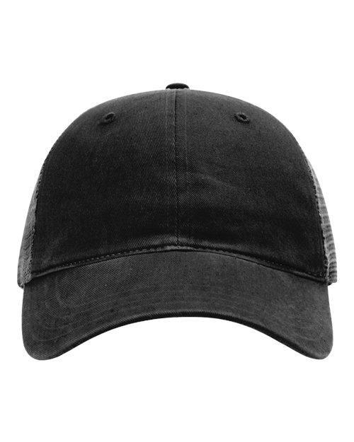 Richardson 111 — Garment-Washed Trucker Cap — Black