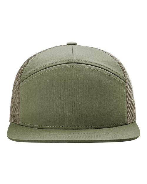 Richardson 168 — Seven-Panel Trucker Cap — Loden Green