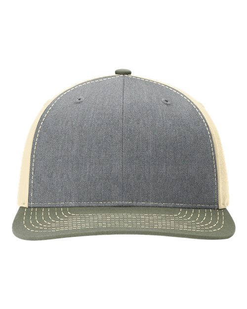 Richardson 312 — Twill Back Trucker Cap — Heather Grey/ Birch/ Loden
