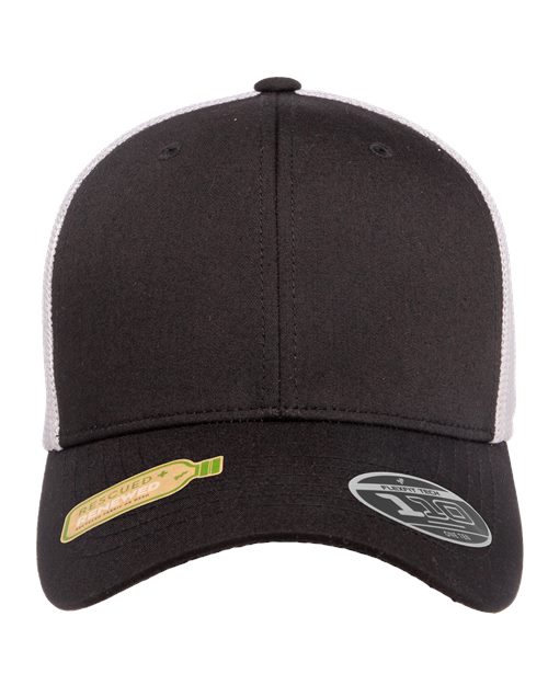 Flexfit 110R — 110® Recycled Mesh Cap — Black/ White