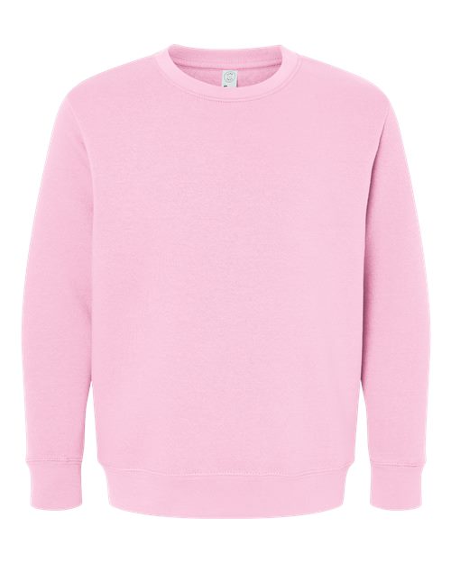 LAT 2225 — Youth Elevated Fleece Crewneck Sweatshirt — Pink