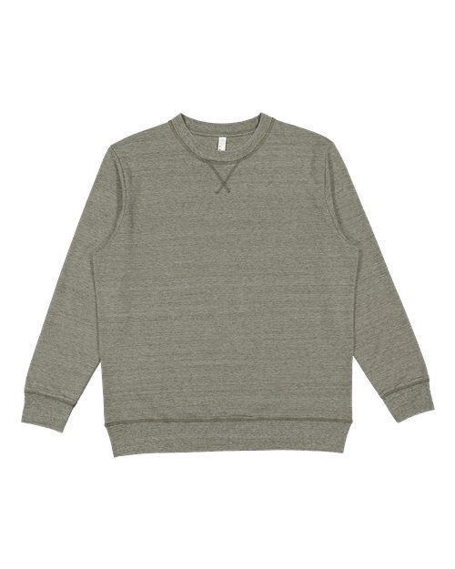 LAT 6935 — Unisex Vintage Wash Crewneck Sweatshirt — Weathered Military Green