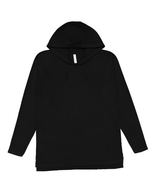 LAT 6917 — Men's Fine Jersey Hooded Long Sleeve Raglan T-Shirt — Black