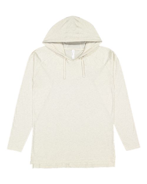 LAT 6917 — Unisex Fine Jersey Hooded Long Sleeve Raglan Tee — Natural Heather