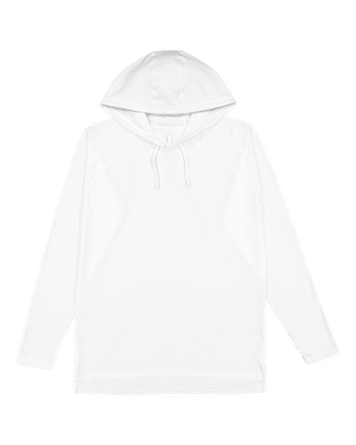 LAT 6917 — Unisex Fine Jersey Hooded Long Sleeve Raglan Tee — White