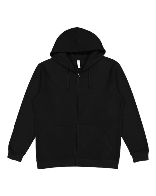 LAT 6927 — Unisex Full-Zip Hoodie Sweatshirt — Black