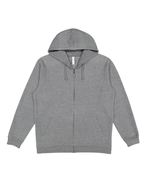 LAT 6927 — Unisex Full-Zip Fleece Hoodie Sweatshirt — Granite Heather