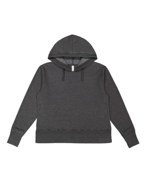 LAT 3536 — Women's Vintage Wash Hoodie Sweatshirt — Washed Black
