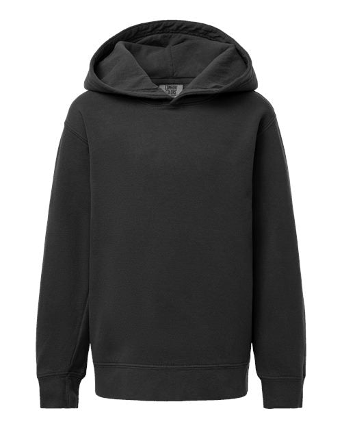 Comfort Colors 1467Y — Youth Garment-Dyed Lightweight Hooded Sweatshirt — Black