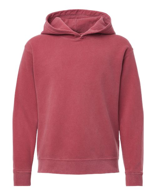Comfort Colors 1467Y — Youth Garment-Dyed Lightweight Fleece Hooded Sweatshirt — Crimson