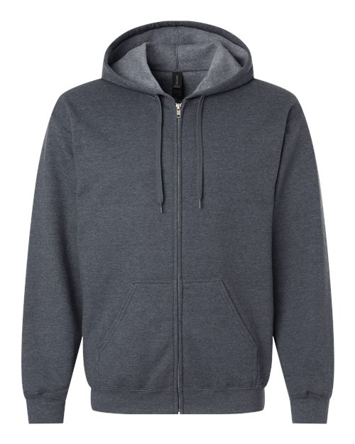 Gildan SF600 — Unisex Softstyle® Full-Zip Hooded Sweatshirt — Dark Heather