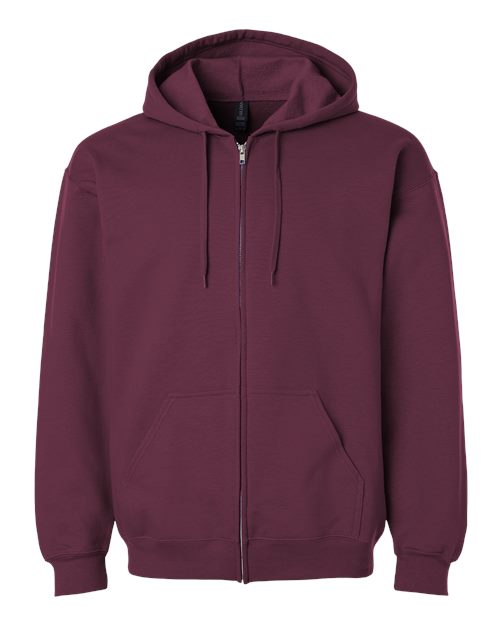 Gildan SF600 — Unisex Softstyle® Full-Zip Hooded Sweatshirt — Maroon