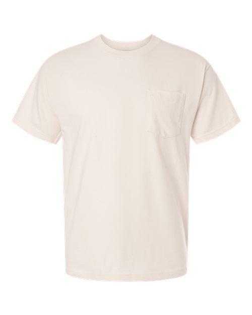 Hanes 5190 — Men's Beefy-T® Pocket T-Shirt — Natural