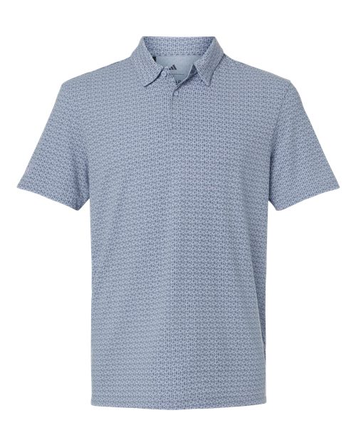 Adidas A702 — Men's Blended Printed Polo — Blue Dawn Melange