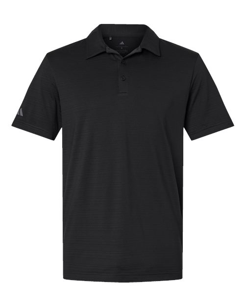 Adidas A704 — Men's Textured Stripe Polo — Black