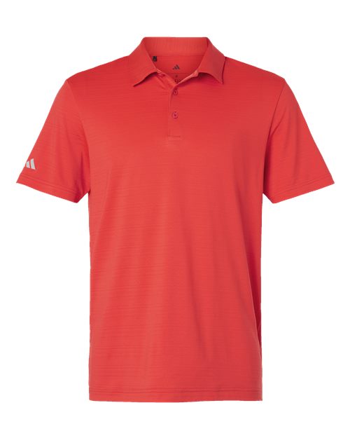 Adidas A704 — Men's Textured Stripe Polo — Bright Red