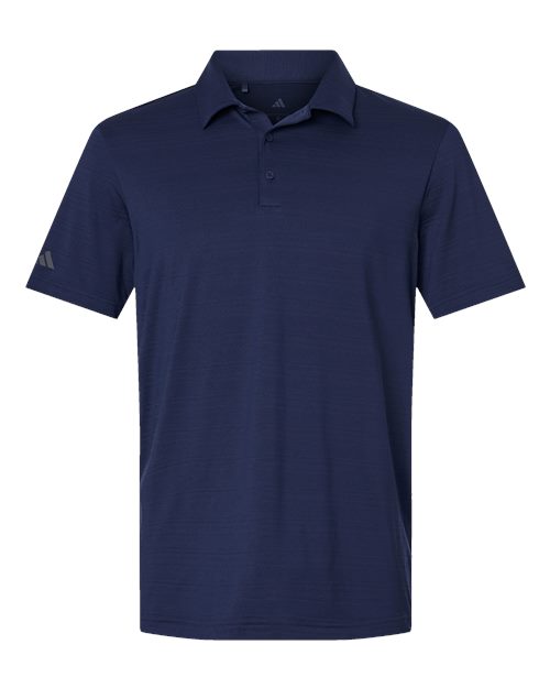 Adidas A704 — Men's Textured Stripe Polo — Dark Blue