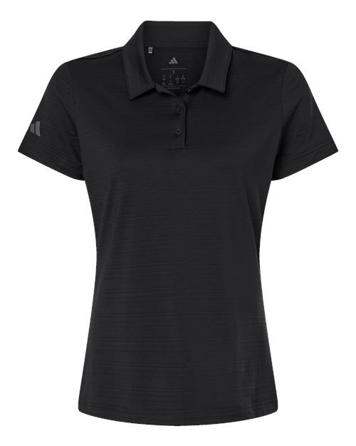 Adidas A707 — Women's Textured Stripe Polo — Black