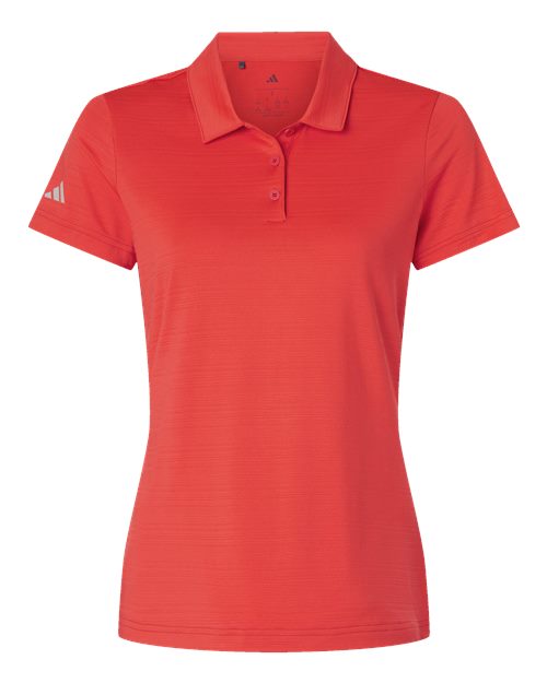 Adidas A707 — Women's Textured Stripe Polo — Bright Red