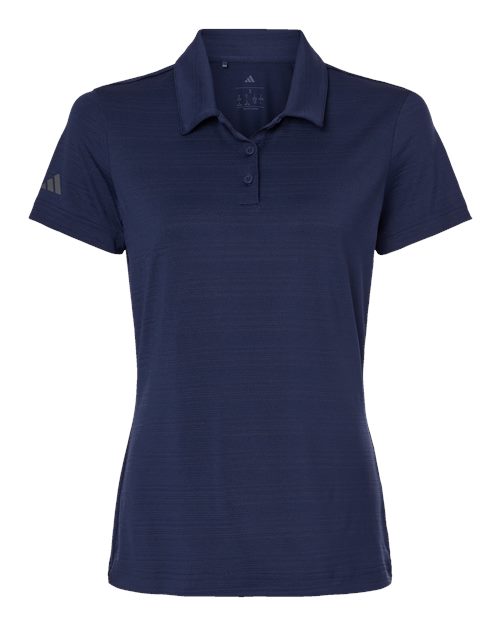 Adidas A707 — Women's Textured Stripe Polo — Dark Blue