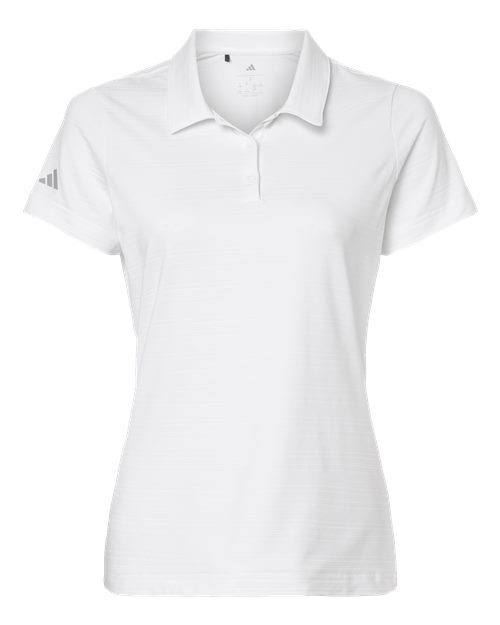 Adidas A707 — Women's Textured Stripe Polo — White