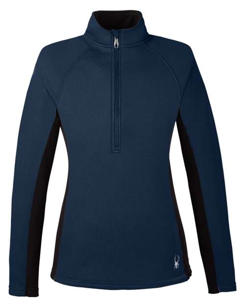 Spyder S16562 — Women's Constant Half-Zip Sweater Fleece Pullover — Frontier/ Black
