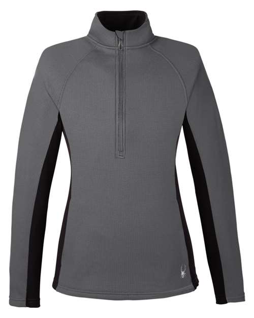 Spyder S16562 — Women's Constant Half-Zip Sweater Fleece Pullover — Polar/ Black
