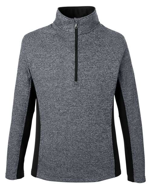 Spyder S16561 — Men's Constant Half-Zip Sweater Fleece Pullover — Black Heather/ Black