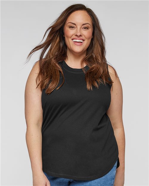 LAT 3892 — Women's Curvy Relaxed Fine Jersey Tank — main view