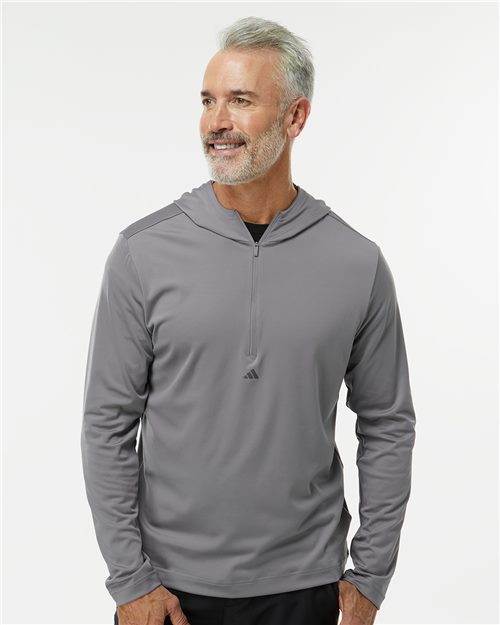 Adidas A596 — Men's Lightweight Quarter-Zip Hooded Pullover — main view