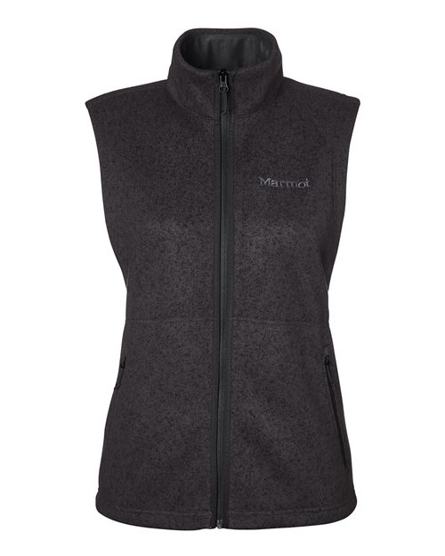 Marmot M16251 — Women's Drop Line Fleece Vest — Black Heather