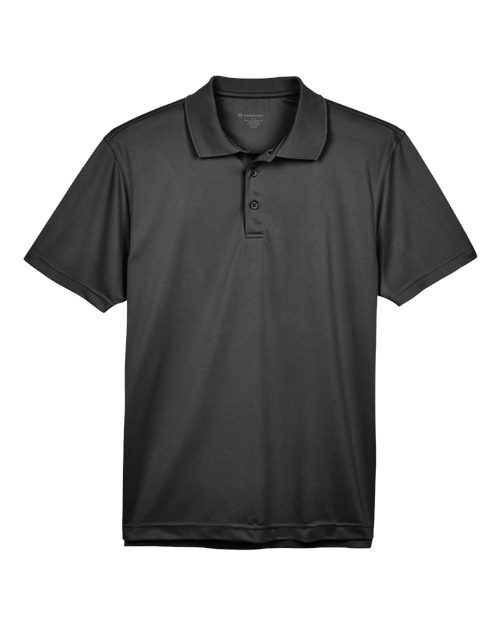 Harriton M315 — Men's Polyester Jersey Polo — Black