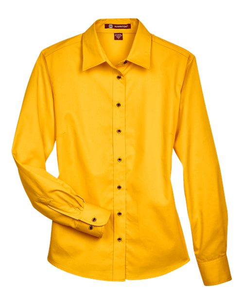 Harriton M500W — Women's Easy Blend™ Long Sleeve Twill Dress Shirt with Stain-Release — Sunray Yellow