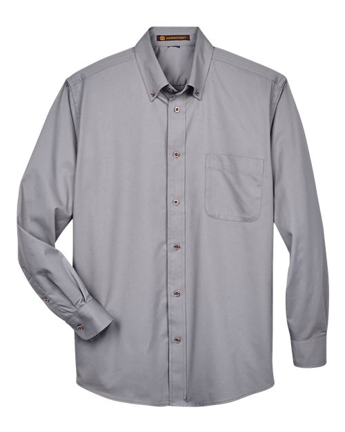 Harriton M500 — Men's Easy Blend™ Twill Shirt — Dark Grey