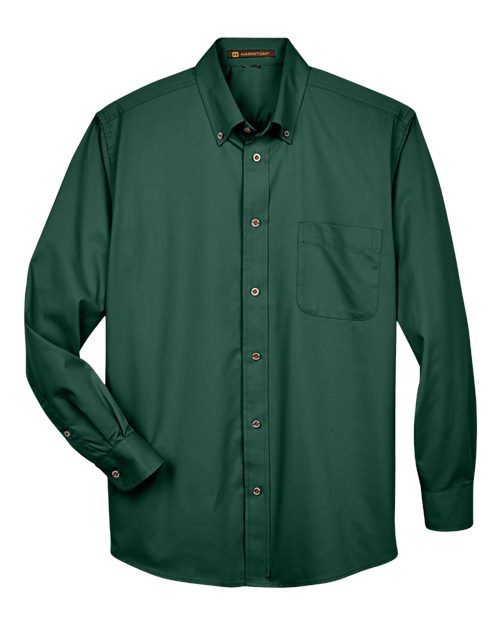 Harriton M500 — Men's Easy Blend™ Twill Shirt — Hunter