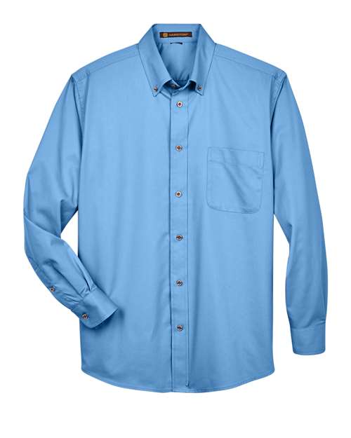 Harriton M500 — Men's Easy Blend™ Twill Shirt — Light College Blue