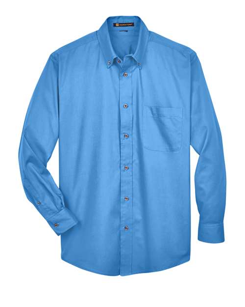 Harriton M500 — Men's Easy Blend™ Twill Shirt — Nautical Blue