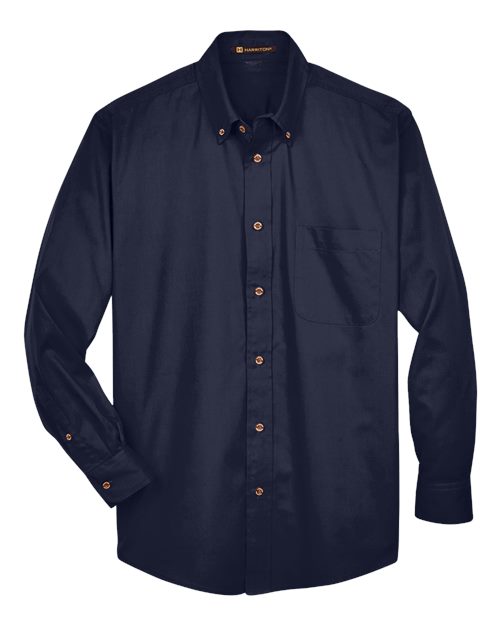 Harriton M500 — Men's Easy Blend™ Twill Shirt — Navy