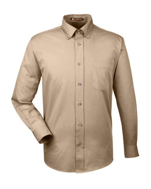 Harriton M500 — Men's Easy Blend™ Twill Shirt — Stone