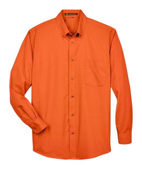 Harriton M500 — Men's Easy Blend™ Twill Shirt — Team Orange
