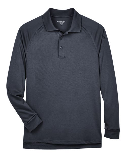 Harriton M211L — Men's Advantage Long Sleeve Tactical Polo — Dark Charcoal