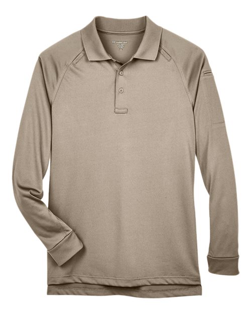 Harriton M211L — Men's Advantage Long Sleeve Tactical Polo — Desert Khaki