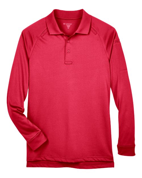 Harriton M211L — Men's Advantage Long Sleeve Tactical Polo — Red