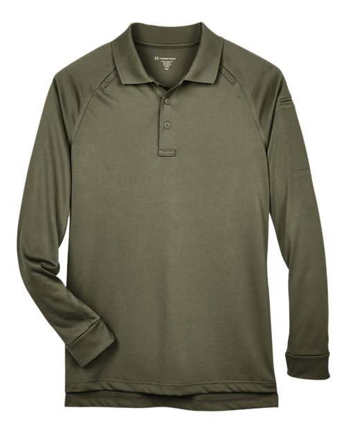Harriton M211L — Men's Advantage Long Sleeve Tactical Polo — Tactical Green