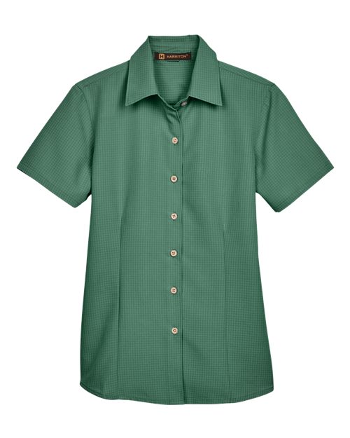 Harriton M560W — Women's Barbados Textured Camp Shirt — Palm Green