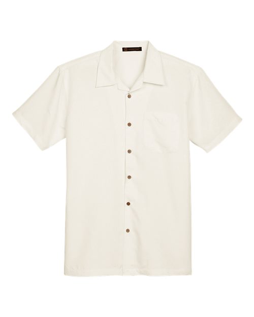 Harriton M560 — Men's Barbados Textured Camp Shirt — Cream