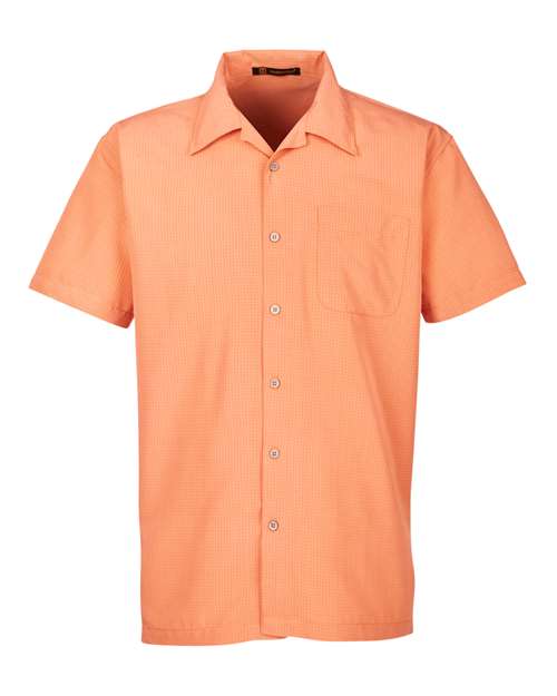 Harriton M560 — Men's Barbados Textured Camp Shirt — Nectarine